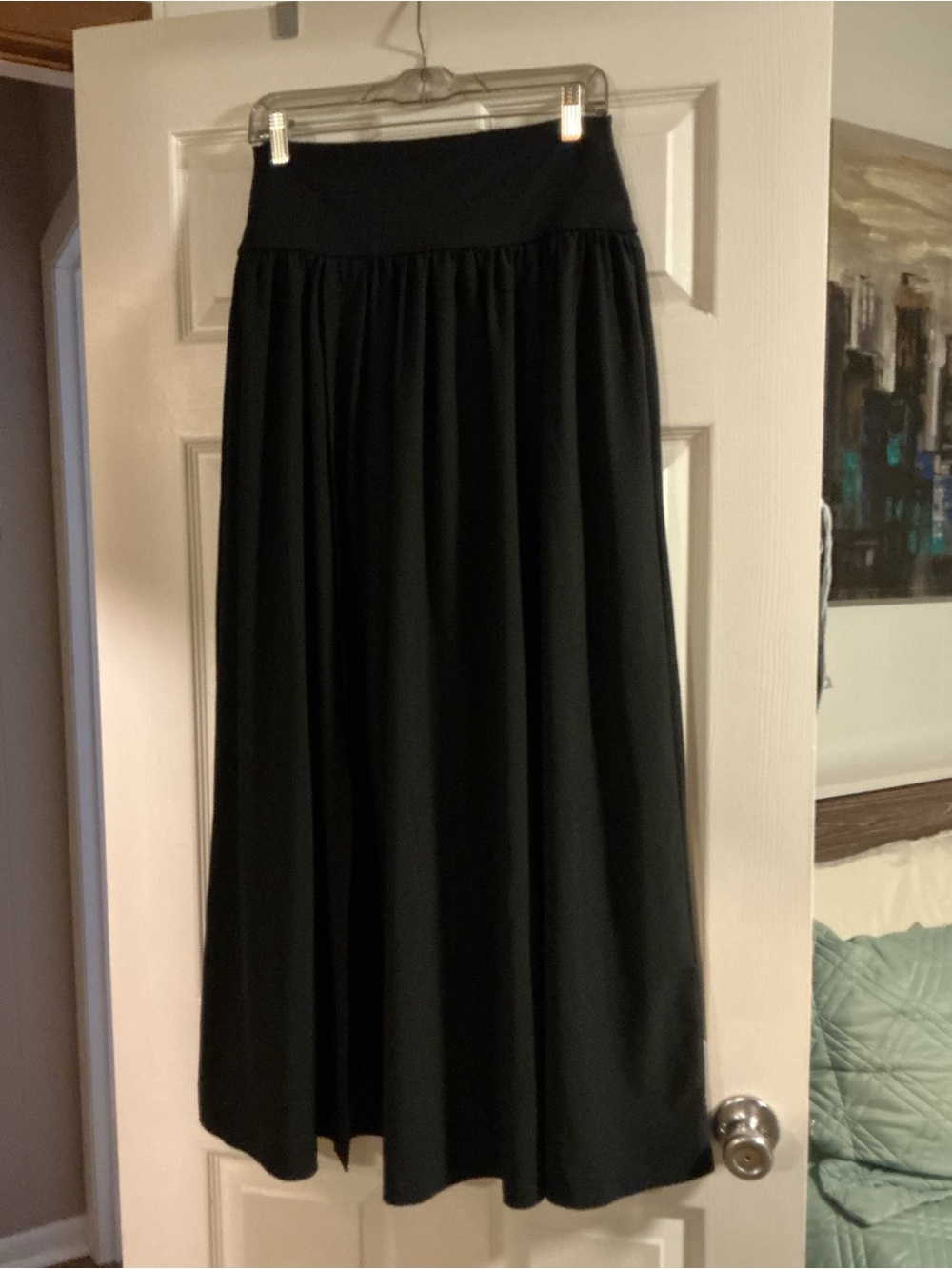 HALARA Black Maxi Skirt with Wide Waistband